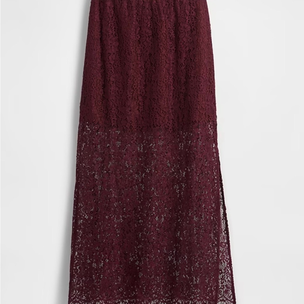 Gap Women's burgundy Lace Maxi Skirt